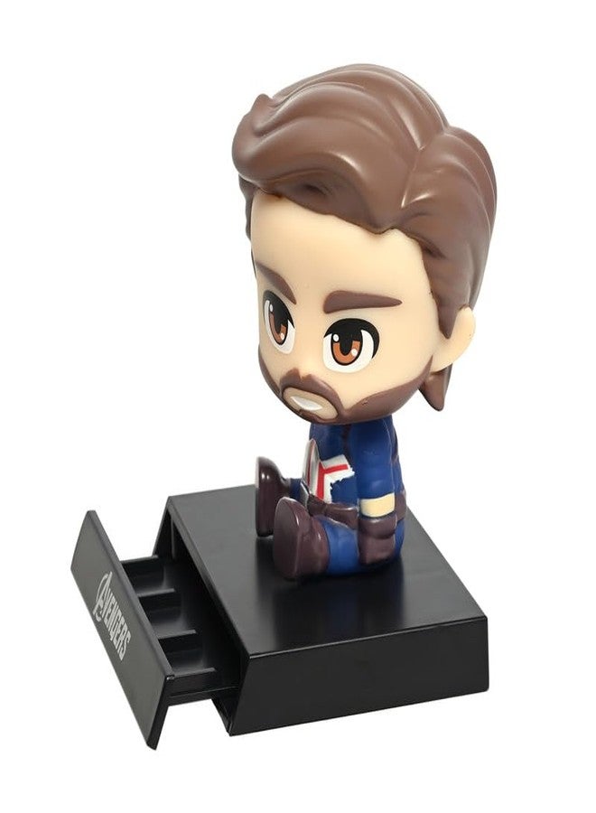 omuda Super Hero Action Figure Limited Edition Bobblehead with Mobile Holder for Car Dashboard, Office Desk & Study Table (Captain America) - Image 5